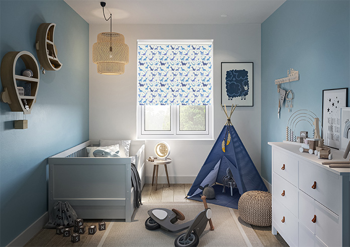 Dino Land, Blue Denim - Twist&Fit Roller Blind - Image 8